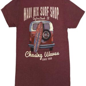 This is an image of Tees Tees Women Maui Nix Chasing Waves Short Sleeve Tee
