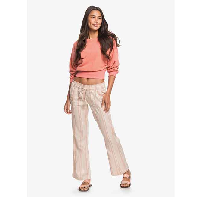 Roxy Women's Oceanside Flared Yarn Dyed Beach Pants- H19