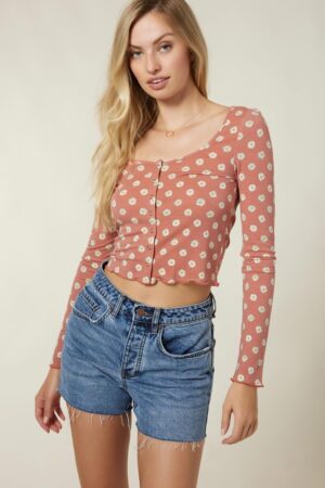 This is an image of Long Sleeves and Sweaters New Arrivals Women O’Neill Women’s PAYTON KNIT TOP