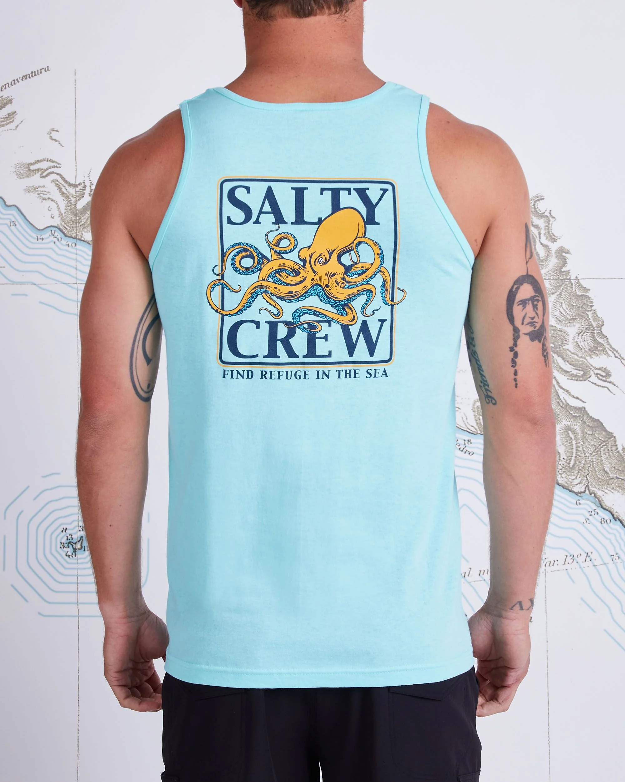 This is an image of Maui Nix Sale Items Men Tees and Tanks Salty Crew Men’s Ink Slinger Tank