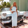 This is an image of Skirts Women Kulani Kinis Chevron Knit Midi Skirt