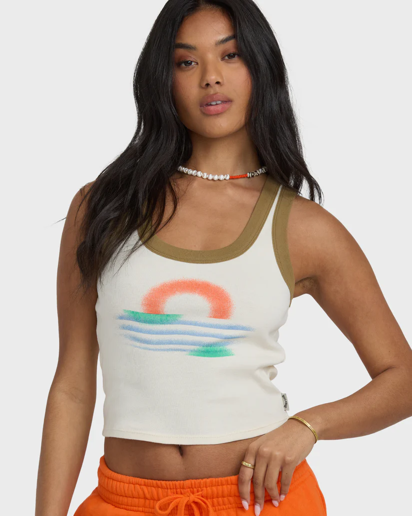 This is an image of womens Billabong schuyler ringer tank t-shirt