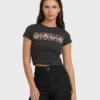 This is an image of billabong womens to the roots short sleeve t-shirt