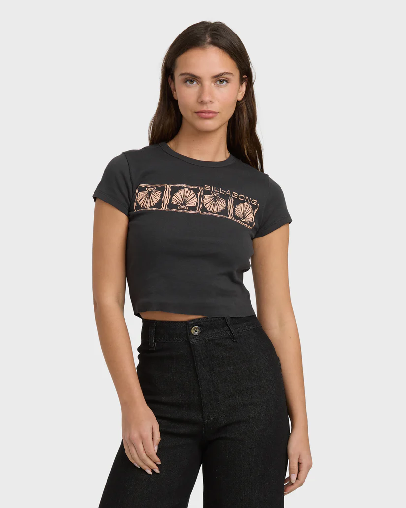 This is an image of billabong womens to the roots short sleeve t-shirt