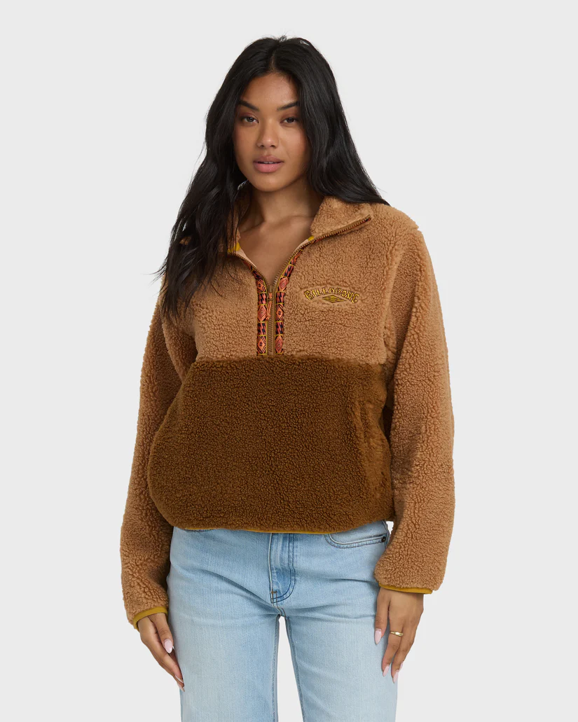 This is an image of womens billabong horizon mock neck half zip sweatshirt