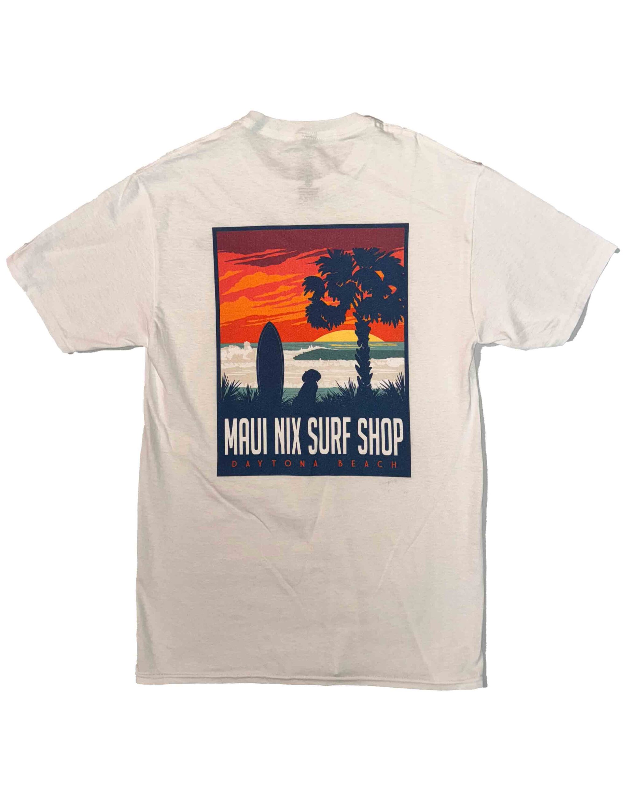 This is an image of maui nix sunset pup t-shirt