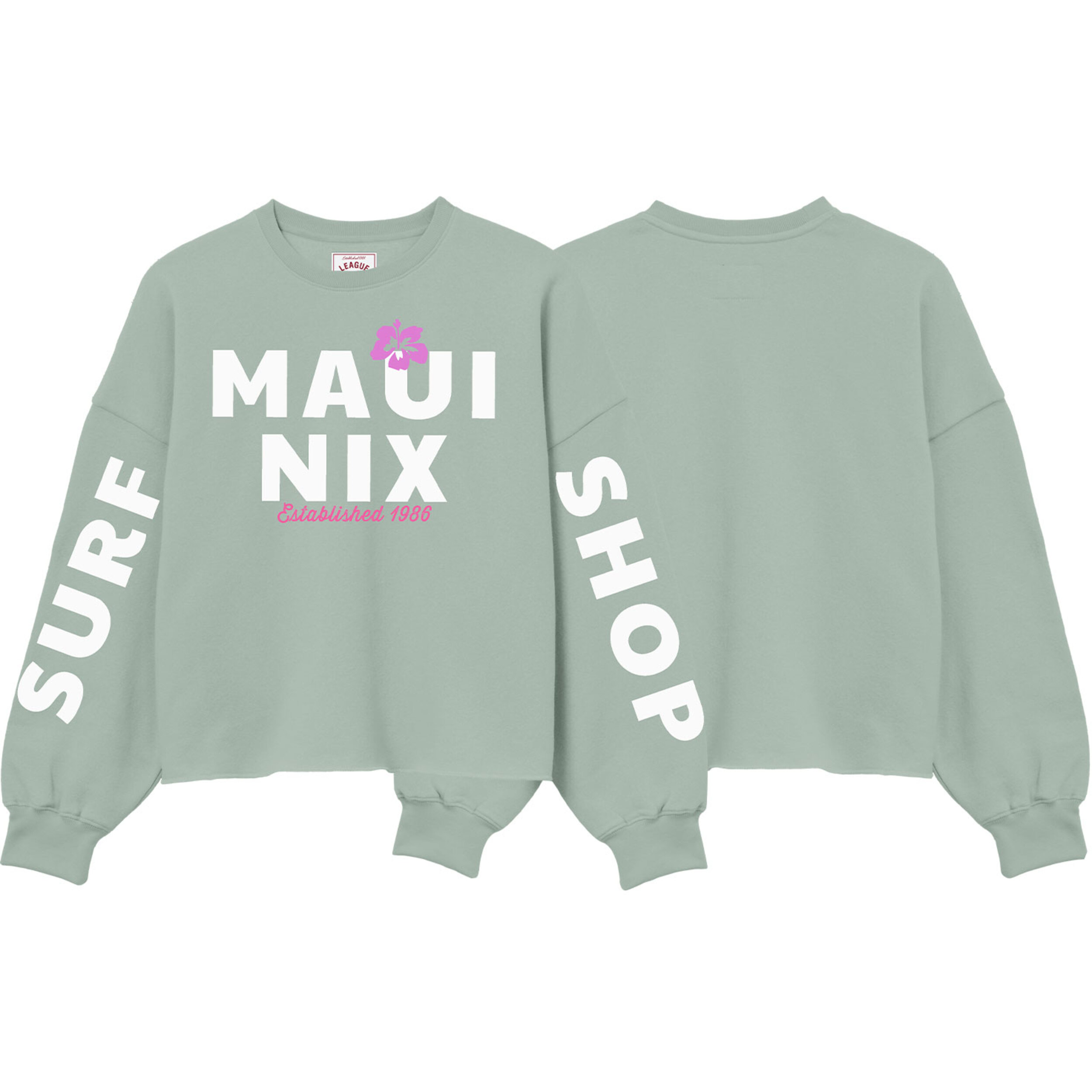This is an image of Maui Nix Surfshop Sleeve sweater