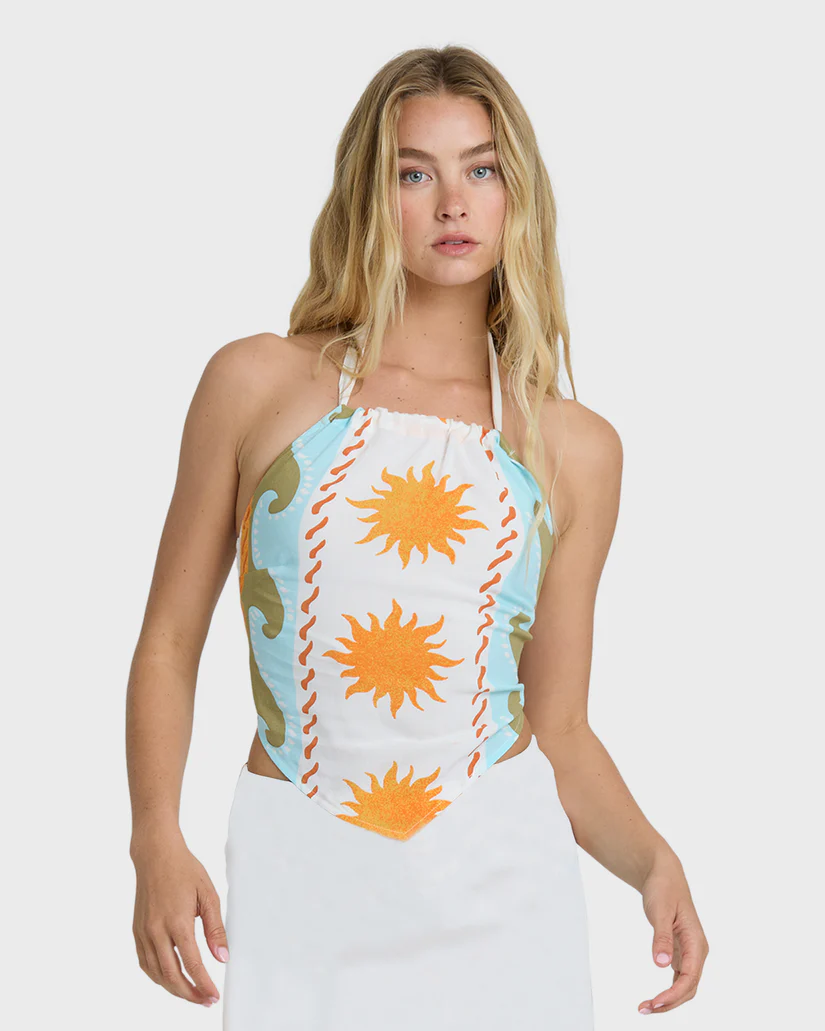 Tides Calling Woven Halter Top image This is an image of Tides Calling Woven Halter Top