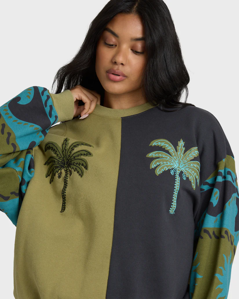 This is an image Billabong Split Palm Kendal Crewneck Sweatshirt
