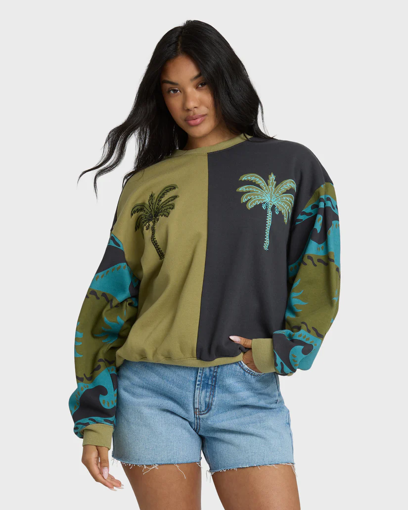 This is an image Billabong Split Palm Kendal Crewneck Sweatshirt