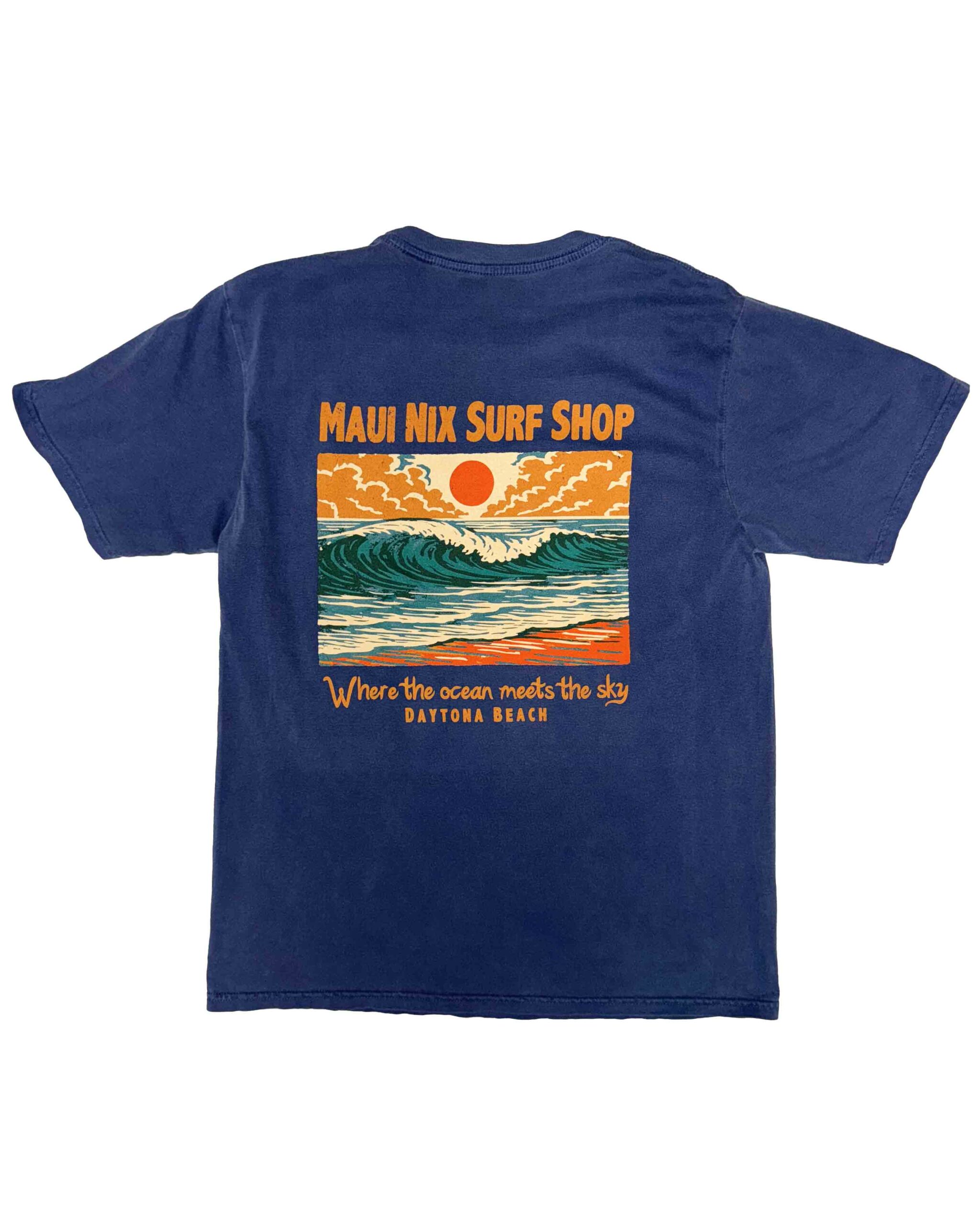 This is an image of Maui Nix Meets the Sky tee