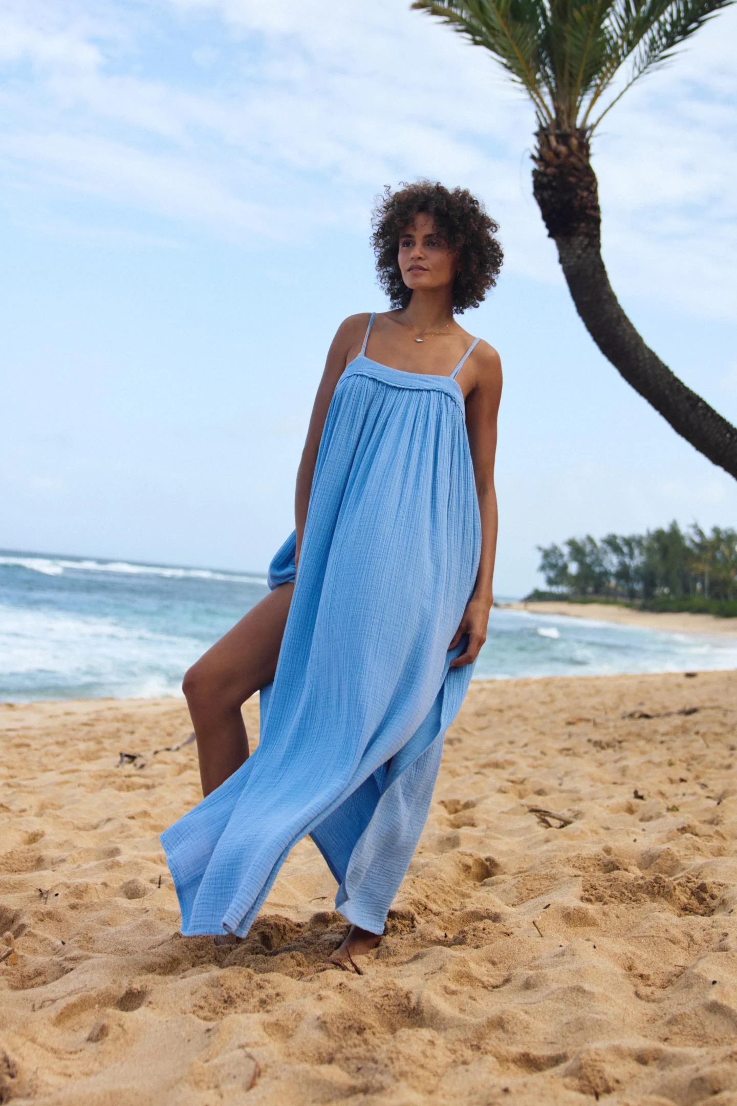 This is an image of O'Neill womens Saltwater Solids Sai Maxi Cover-Up Dress