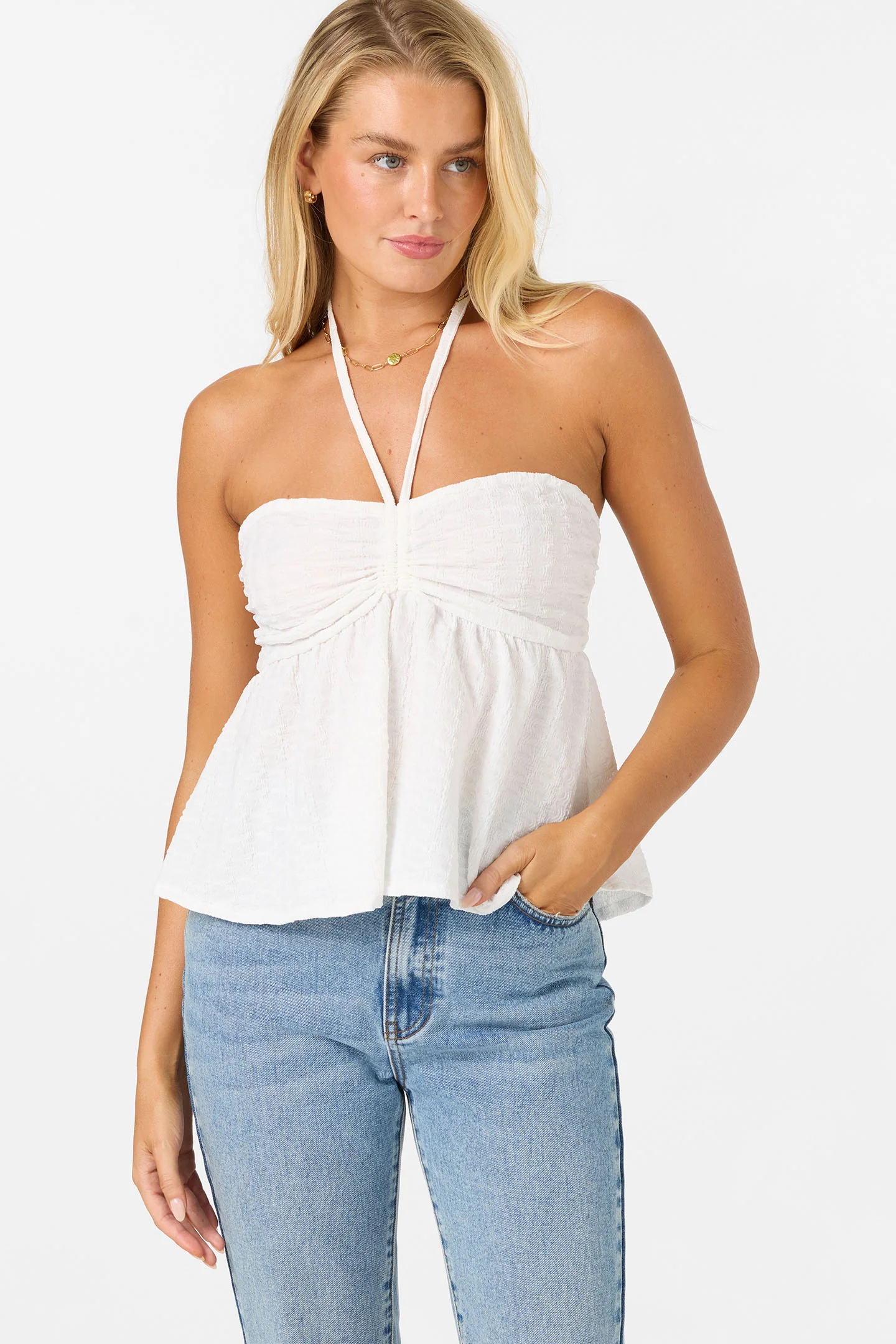 This is an image of oneill womens julie knit halter tank