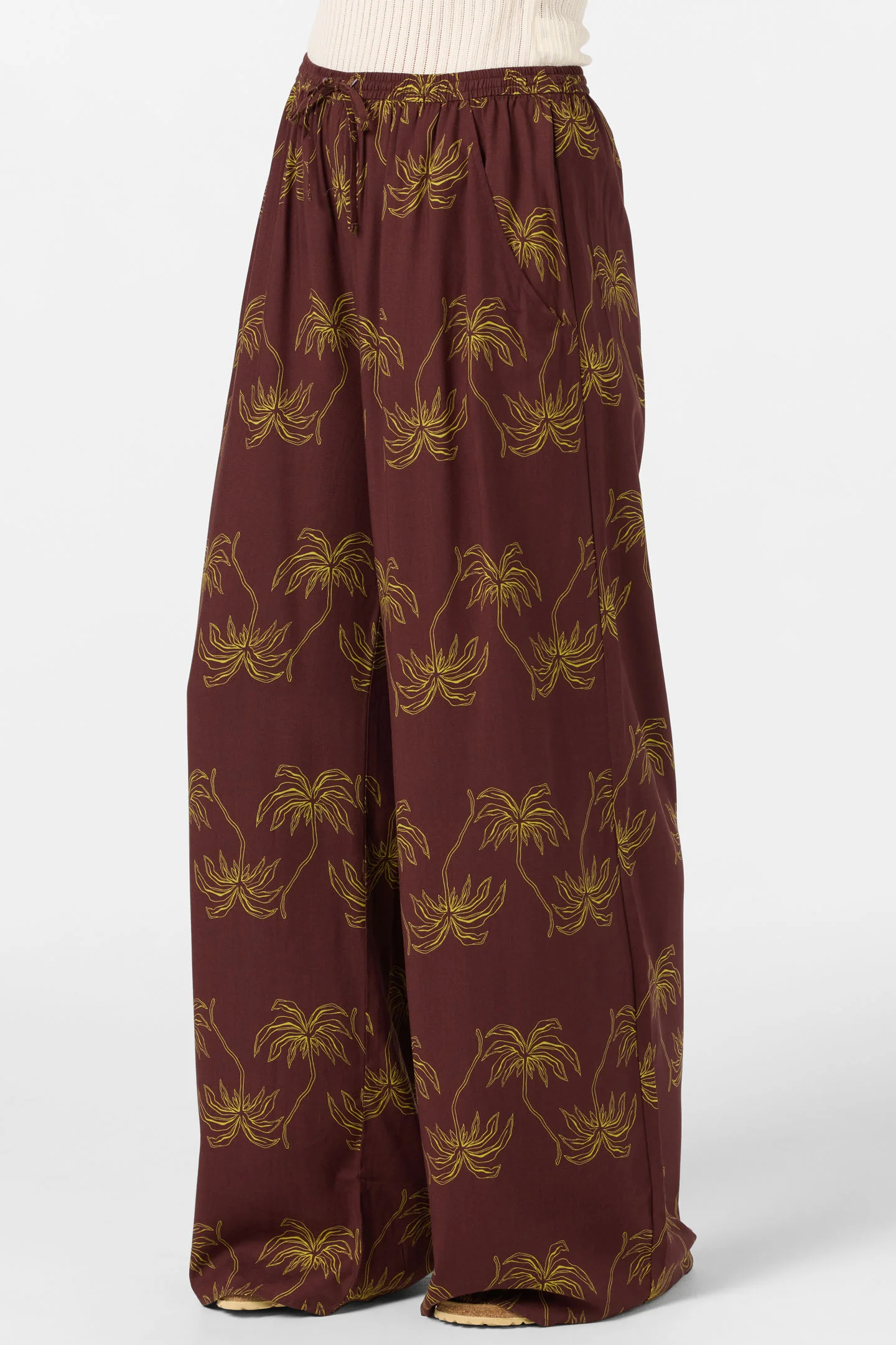 This is an image of Rosalie Palm Stripe Pants