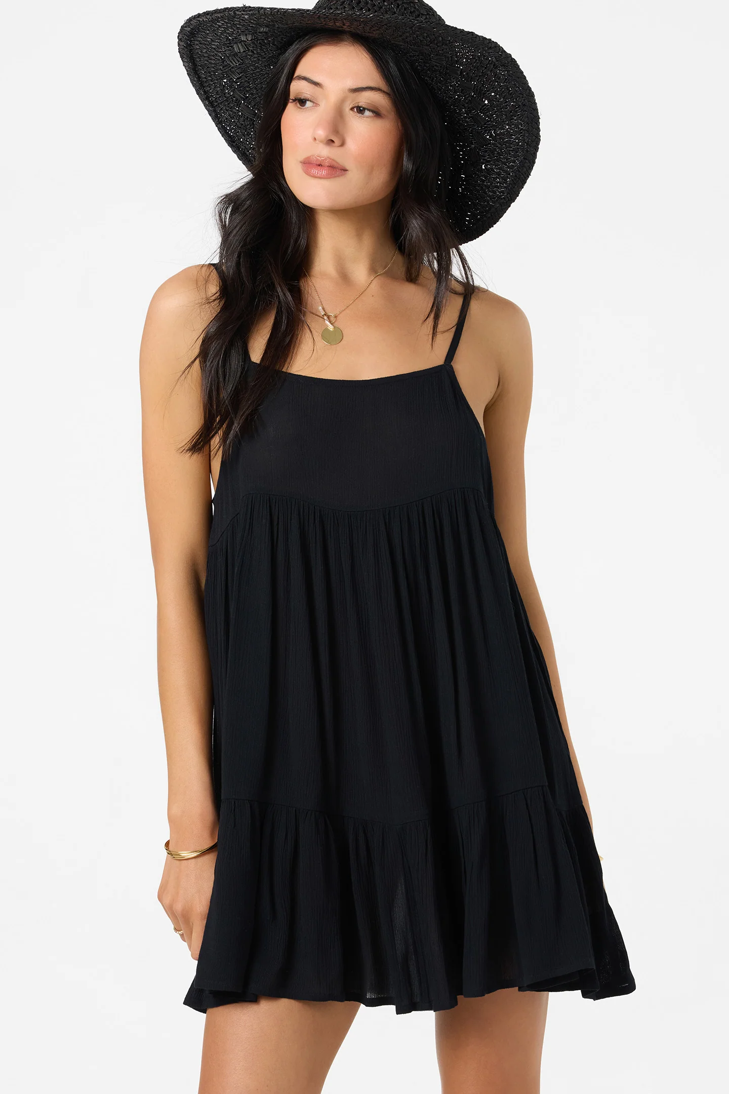 This is an image of Saltwater Solids Rilee Mini Cover-Up Dress